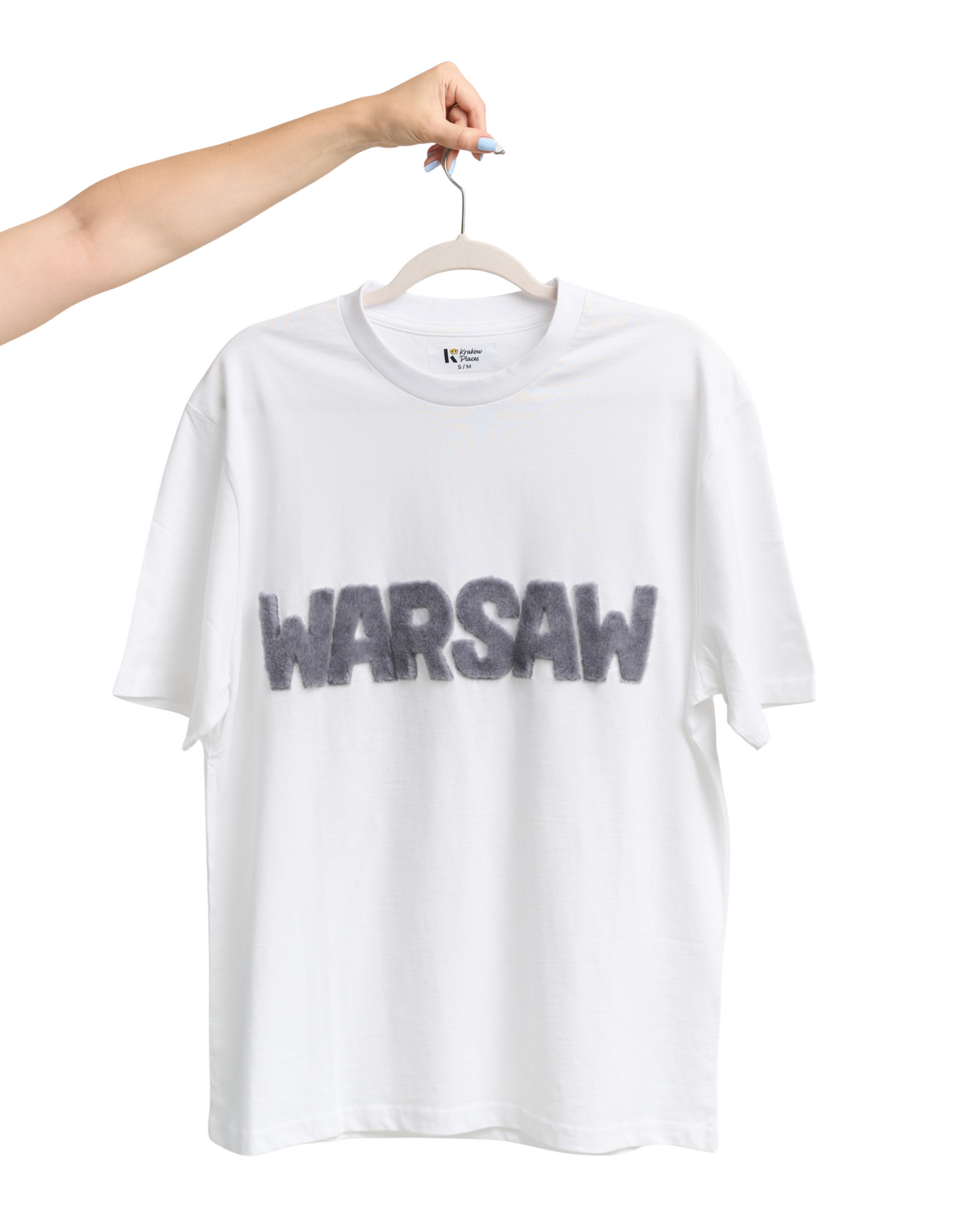 WARSAW T-Shirt with Handcrafted Fur Lettering