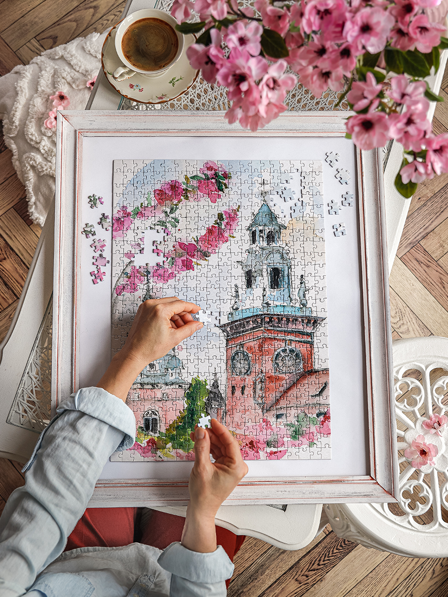Puzzle Kraków - Kwitnące Wiśnie na Wawelu