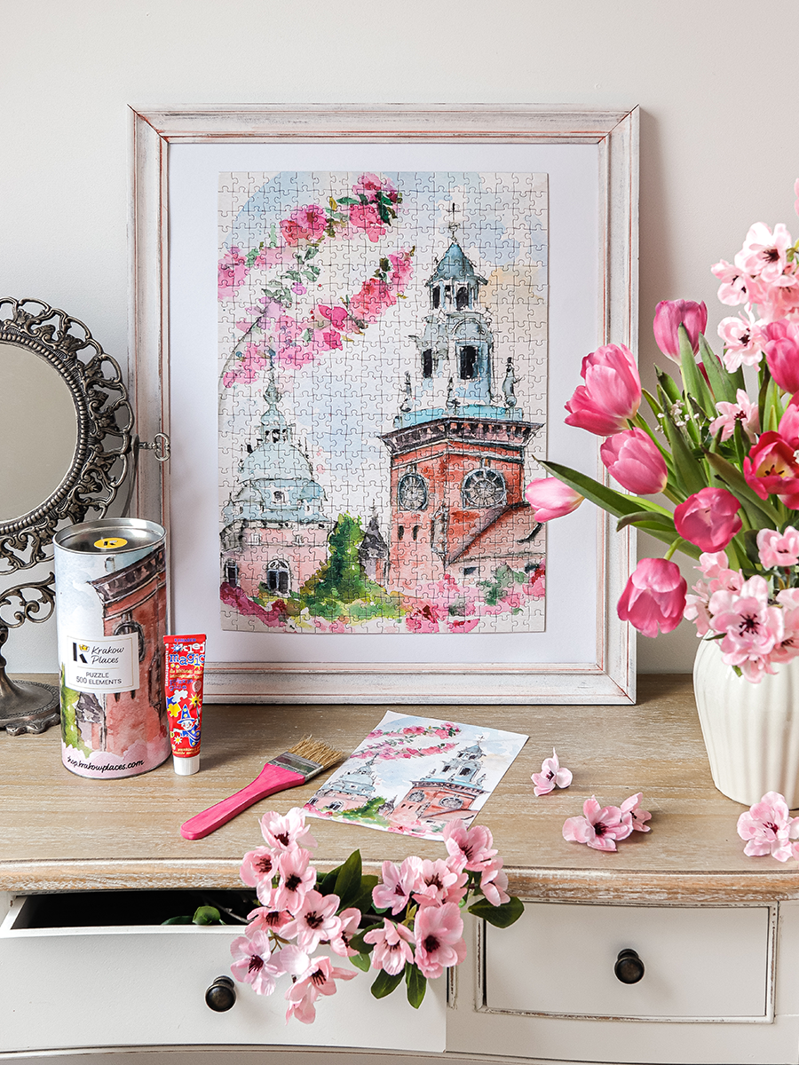 Puzzle Kraków - Kwitnące Wiśnie na Wawelu