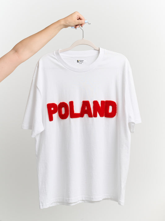 Koszulka POLAND z futrzanym napisem