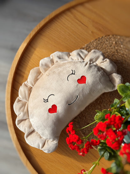 Pierogi Pillow with Hearts