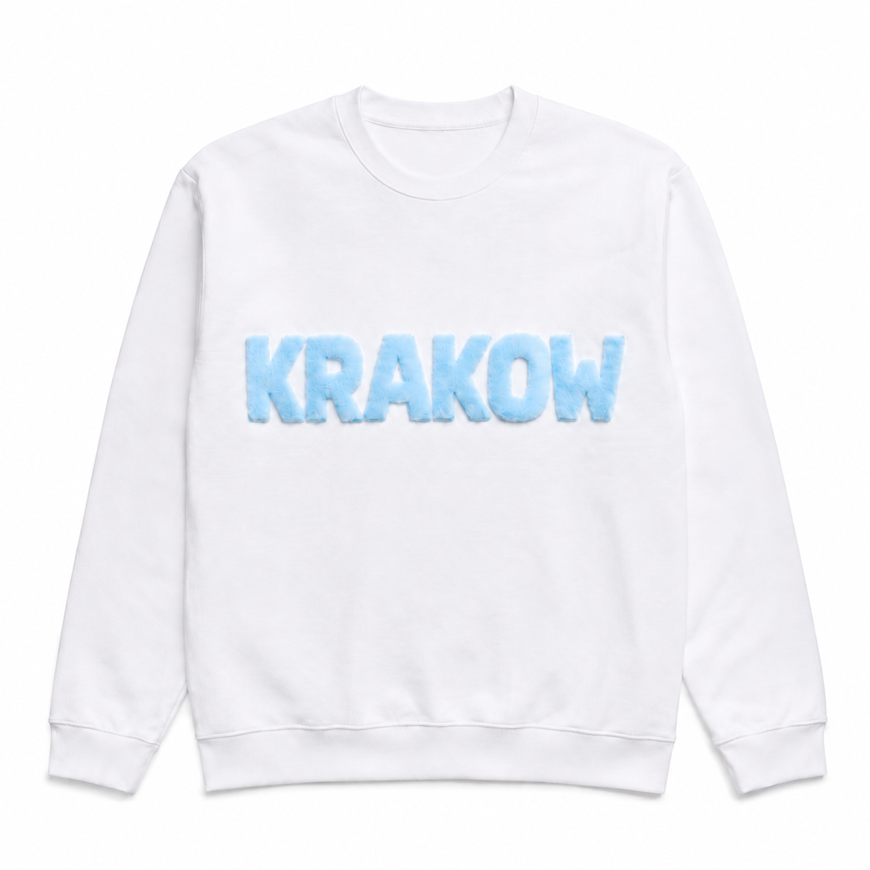 Sweatshirt KRAKOW with Fur Lettering White