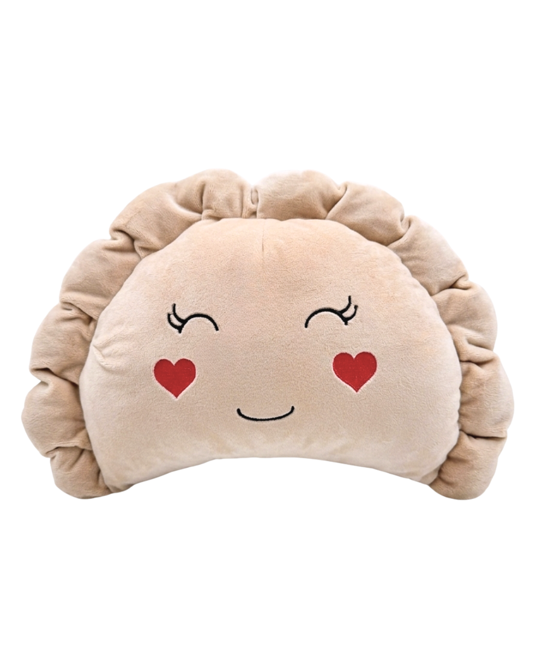Pierogi Pillow with Red Hearts