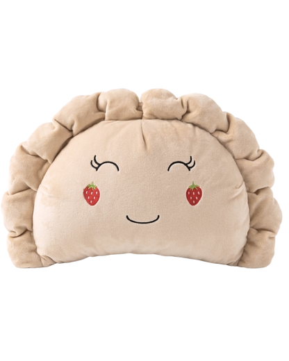 Pierogi Pillow with Strawberry Cheeks
