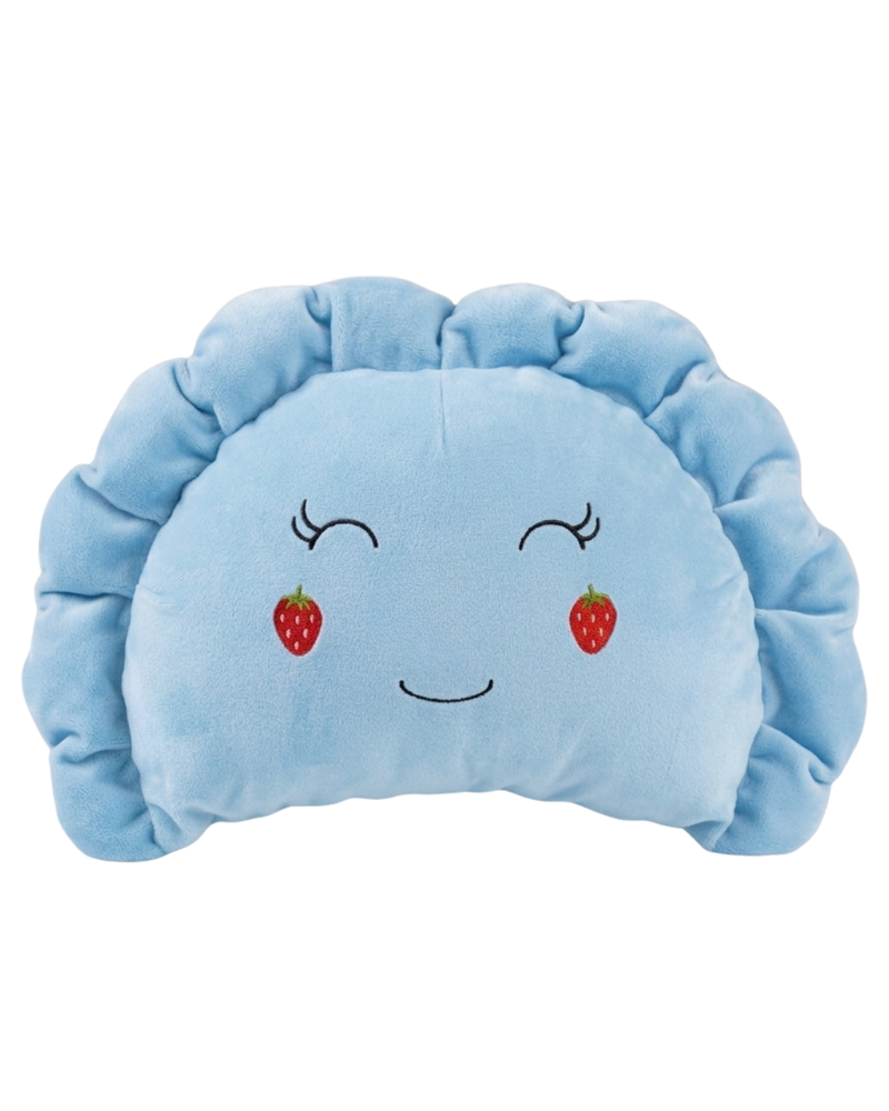 Pierogi Pillow with Strawberry Cheeks — Sky Blue