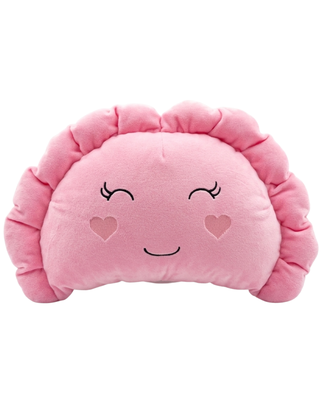 Pierogi Pillow with Pink Hearts