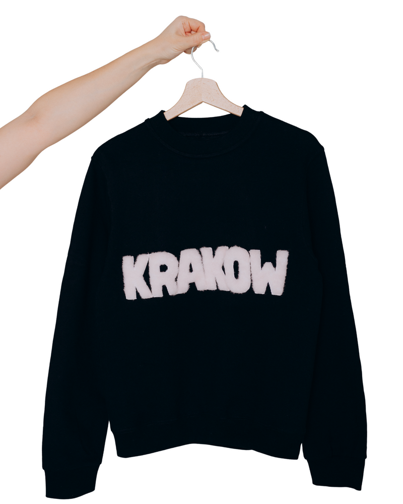 Bluza KRAKOW z futrzanym napisem Czarna