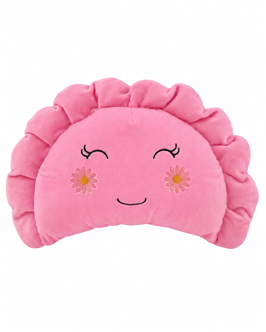 Pierogi Pillow with Pink Flowers
