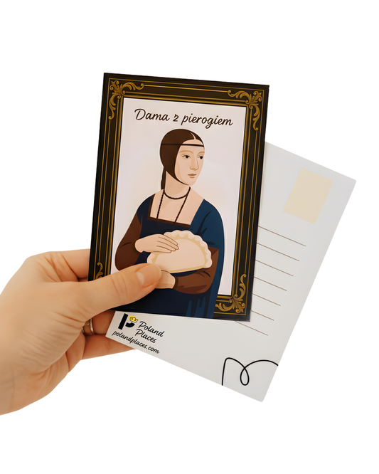Pocztówka Dama z pierogiem