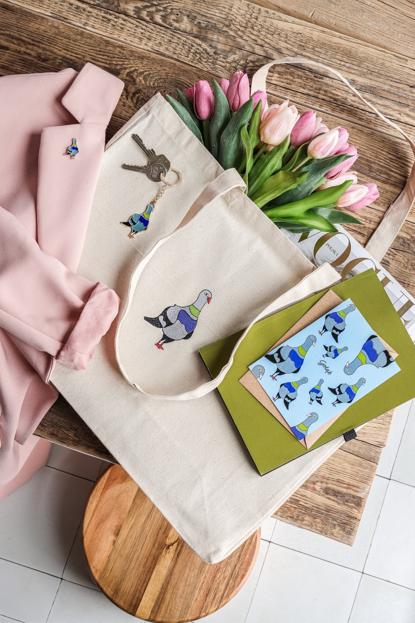 Pigeon Keychain