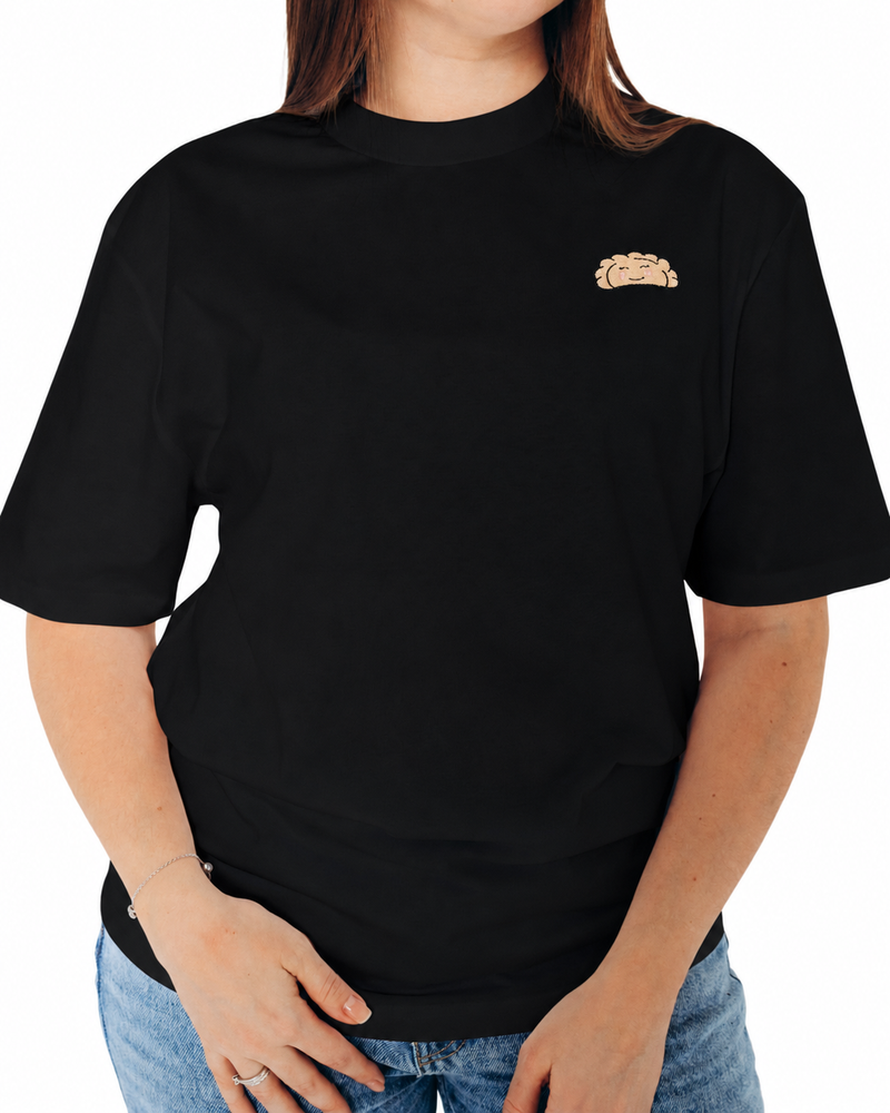 T-shirt with Pierogi Embroidery — Black