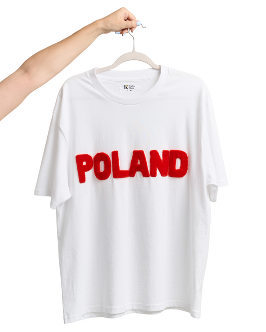 Koszulka POLAND z futrzanym napisem