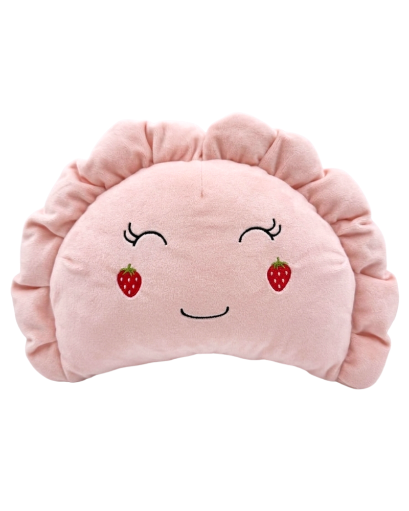 Pierogi Pillow with Strawberry Cheeks — Light Pink