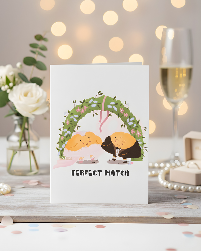 Perfect Match Pierogi Wedding Card
