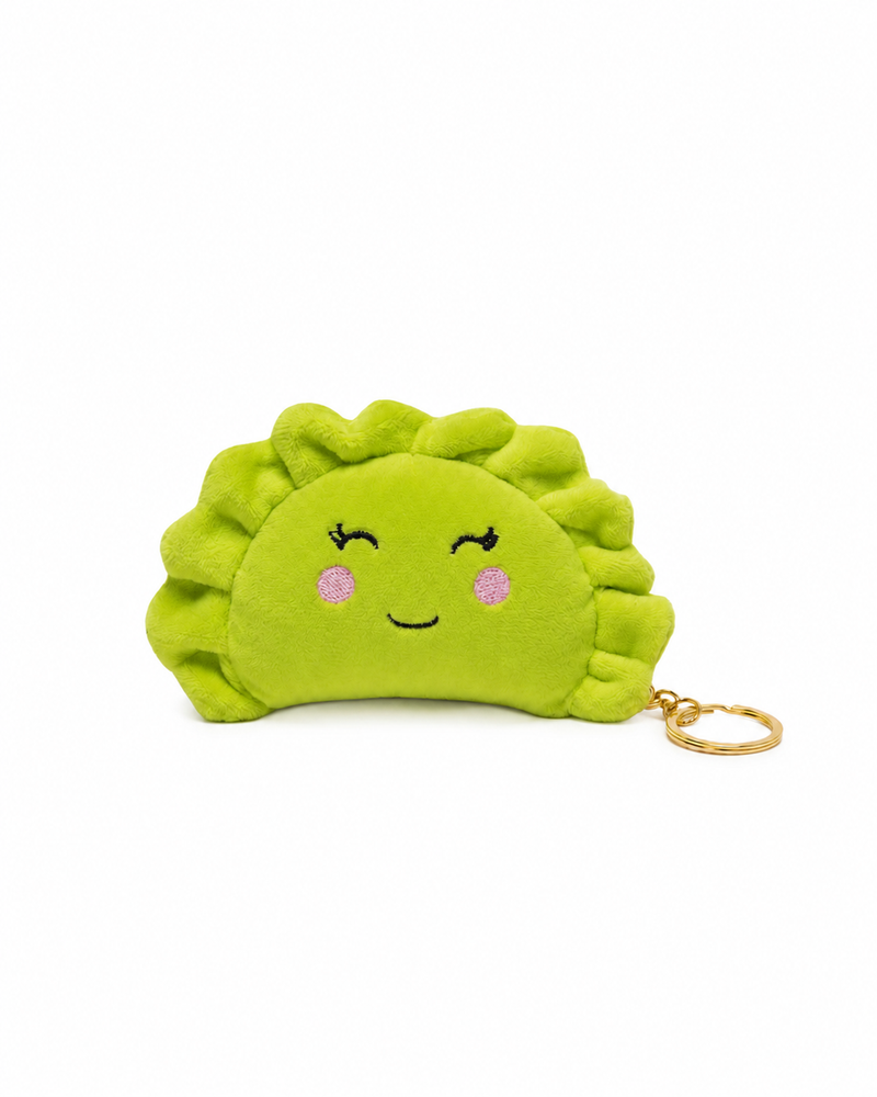 Handmade Plush Pierogi Keychain — Green