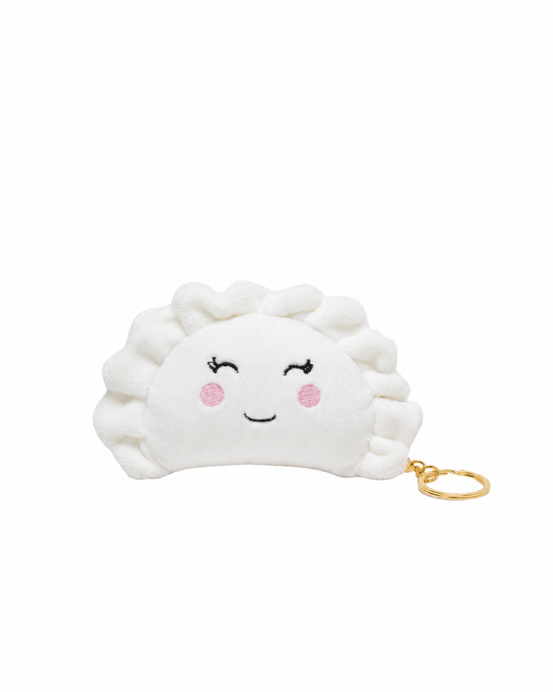 Handmade Plush Pierogi Keychain — White