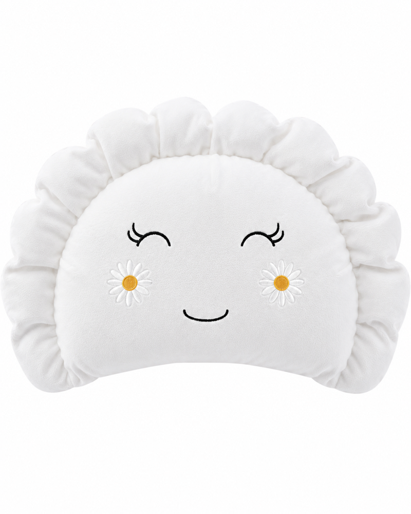 Pierogi Pillow with Daisies — Snow White